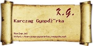 Karczag Gyopárka névjegykártya